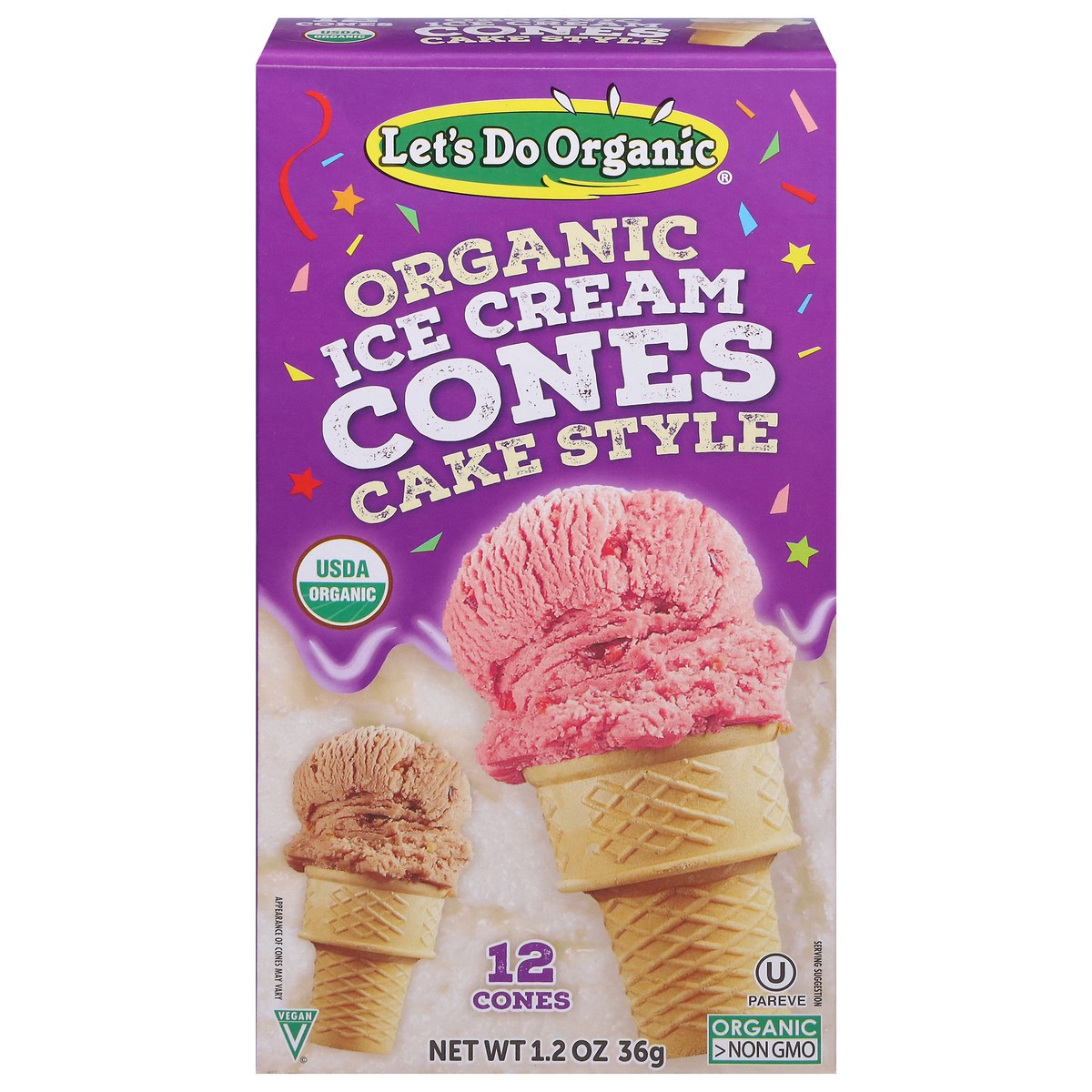 slide 10 of 16, Let's Do Organic Organic Cake Style Ice Cream Cones 12 ea, 12 ct