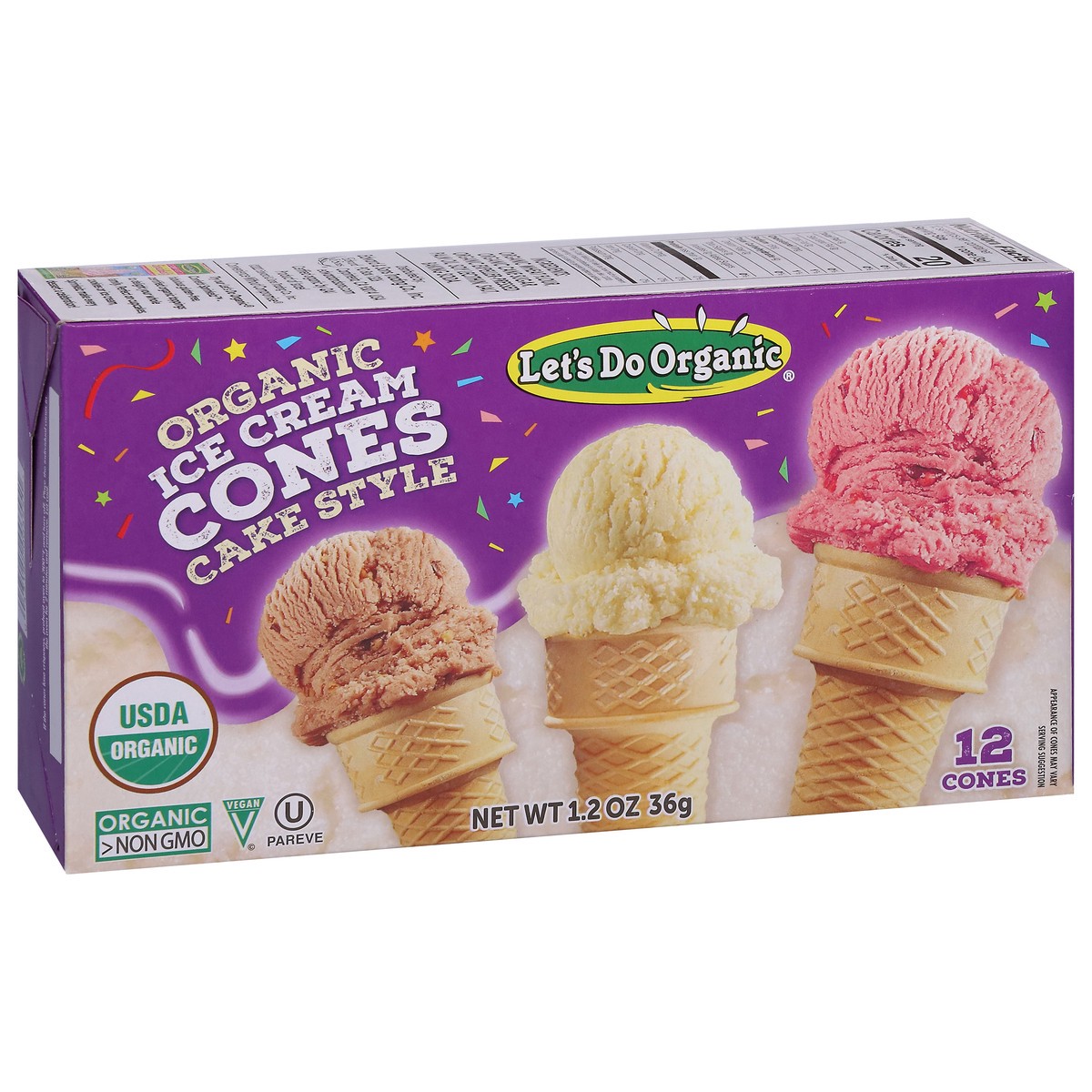 slide 2 of 16, Let's Do Organic Organic Cake Style Ice Cream Cones 12 ea, 12 ct