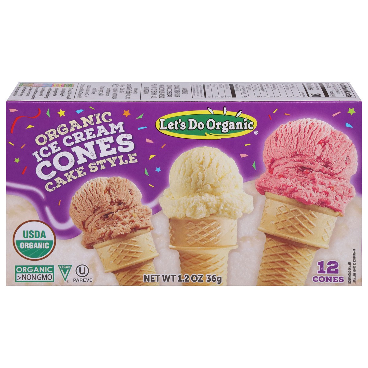 slide 11 of 16, Let's Do Organic Organic Cake Style Ice Cream Cones 12 ea, 12 ct