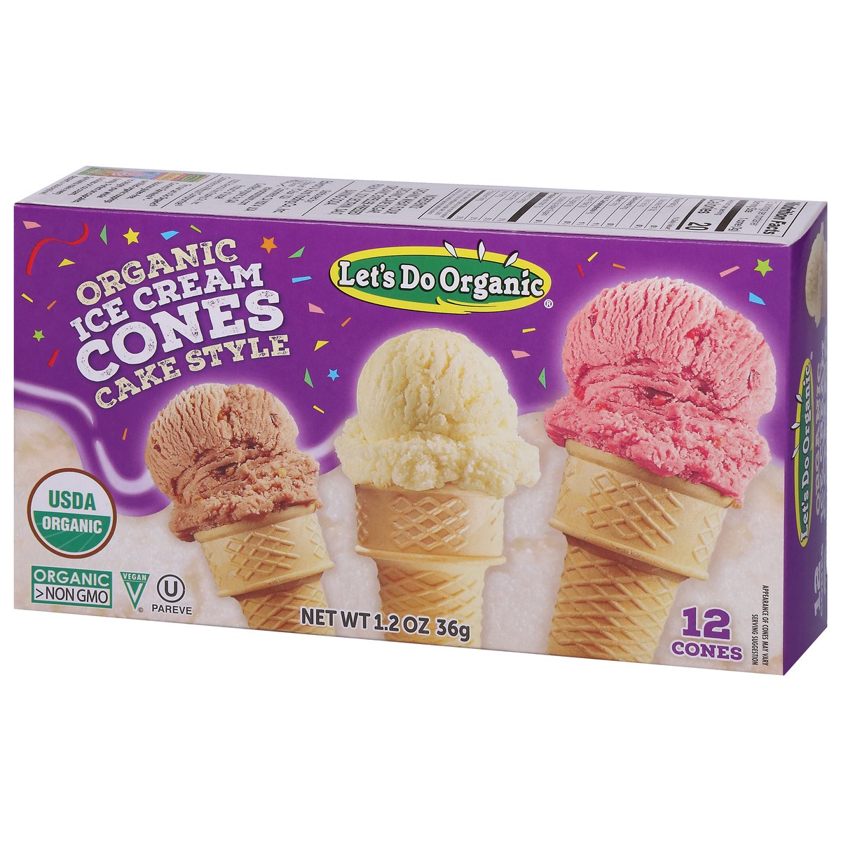 slide 3 of 16, Let's Do Organic Organic Cake Style Ice Cream Cones 12 ea, 12 ct