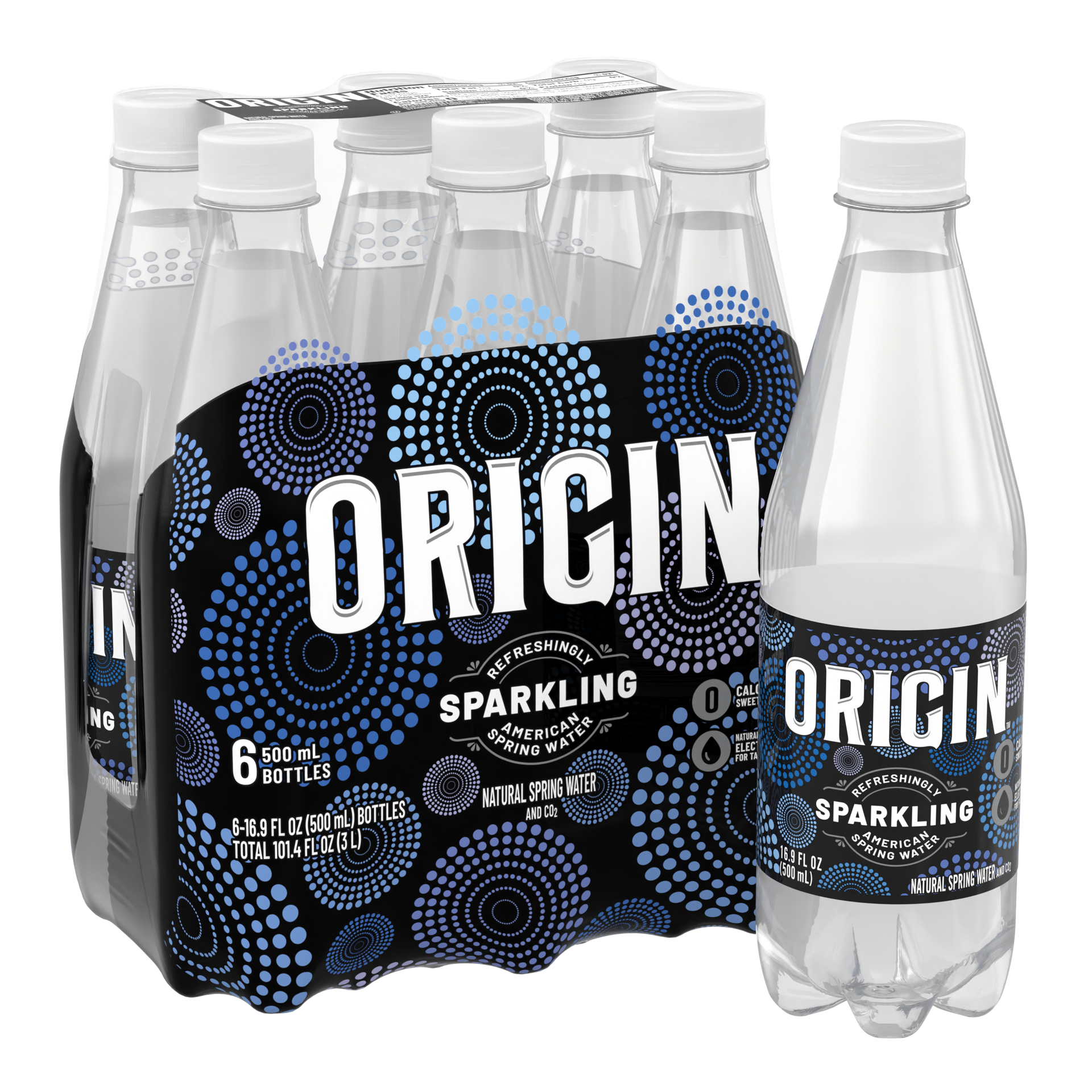 slide 2 of 5, ORIGIN, Sparkling Water, 16.9 Fl Oz, Recycled Plastic Bottle (6 Count), 16.9 fl oz