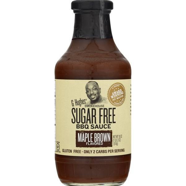 slide 1 of 4, G. Hughes Smokehouse BBQ Sauce, Sugar-Free, Maple Brown Flavored, 18 oz, 18 oz