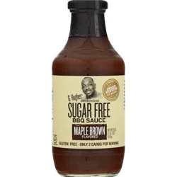 G. Hughes Smokehouse BBQ Sauce, Sugar-Free, Maple Brown Flavored, 18 oz