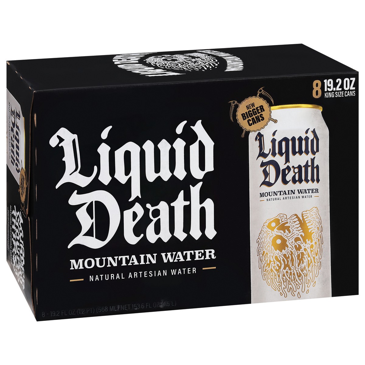 slide 2 of 9, Liquid Death Mountain Water, 19.2 oz King Size Cans (8-Pack), 8 ct