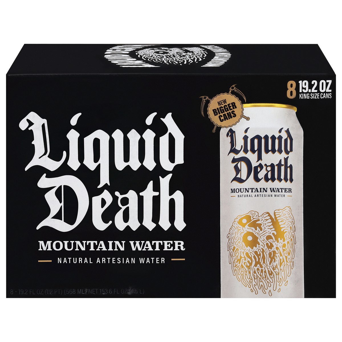 slide 9 of 9, Liquid Death Mountain Water, 19.2 oz King Size Cans (8-Pack), 8 ct