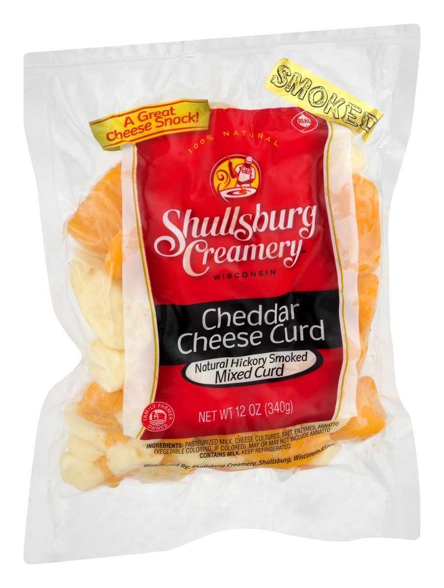 slide 8 of 11, Shullsburg Creamery Cheddar Hickory Smoked Mixed Cheese Curds 12 oz, 12 oz