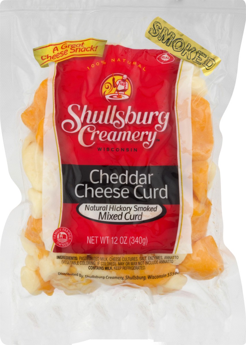 slide 4 of 11, Shullsburg Creamery Cheddar Hickory Smoked Mixed Cheese Curds 12 oz, 12 oz