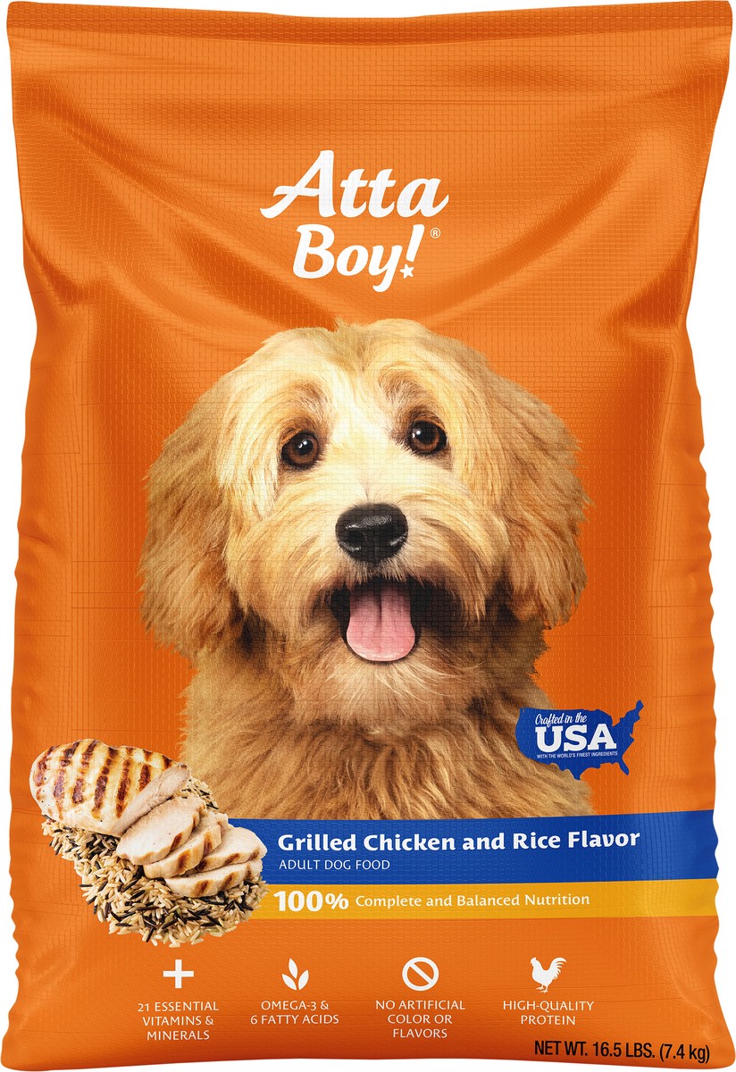 slide 3 of 3, Atta Boy! Adult Grilled Chicken and Rice Flavor Dog Food 16.5 lb, 16.5 lb