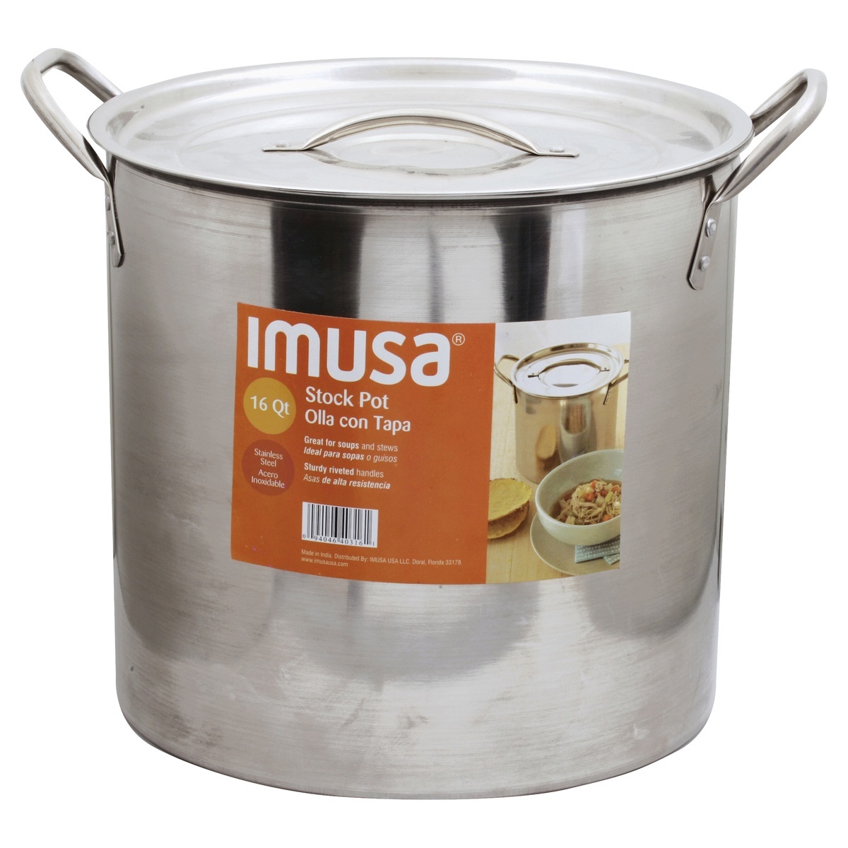 slide 1 of 2, IMUSA Stainless Steel Stock Pot, 16 qt