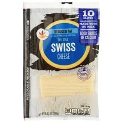 Giant Reduced Fat Swiss Cheese Deli Style Slices - 10 ct