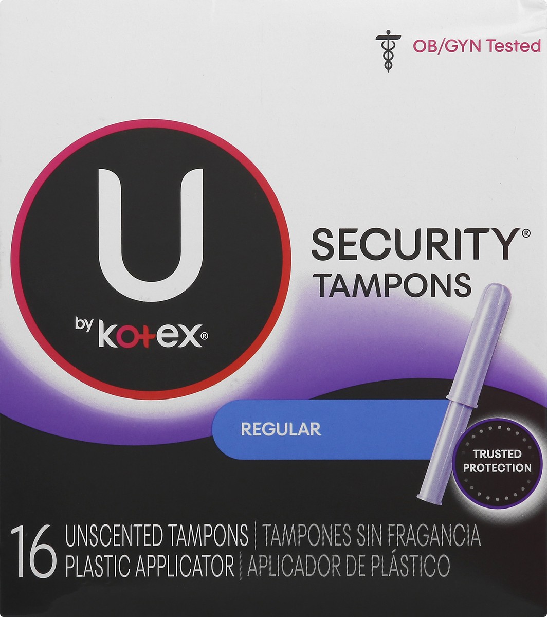 slide 1 of 11, U by Kotex Kotex Regular Security Tampons, 16 ct