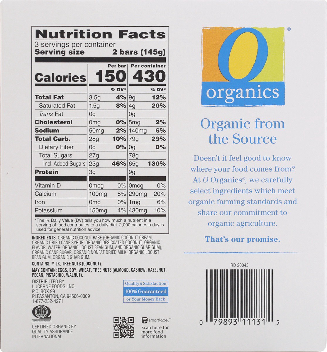 slide 4 of 9, O Organics Coconut Fruit Bars, 6 ct: 2.45 fl oz