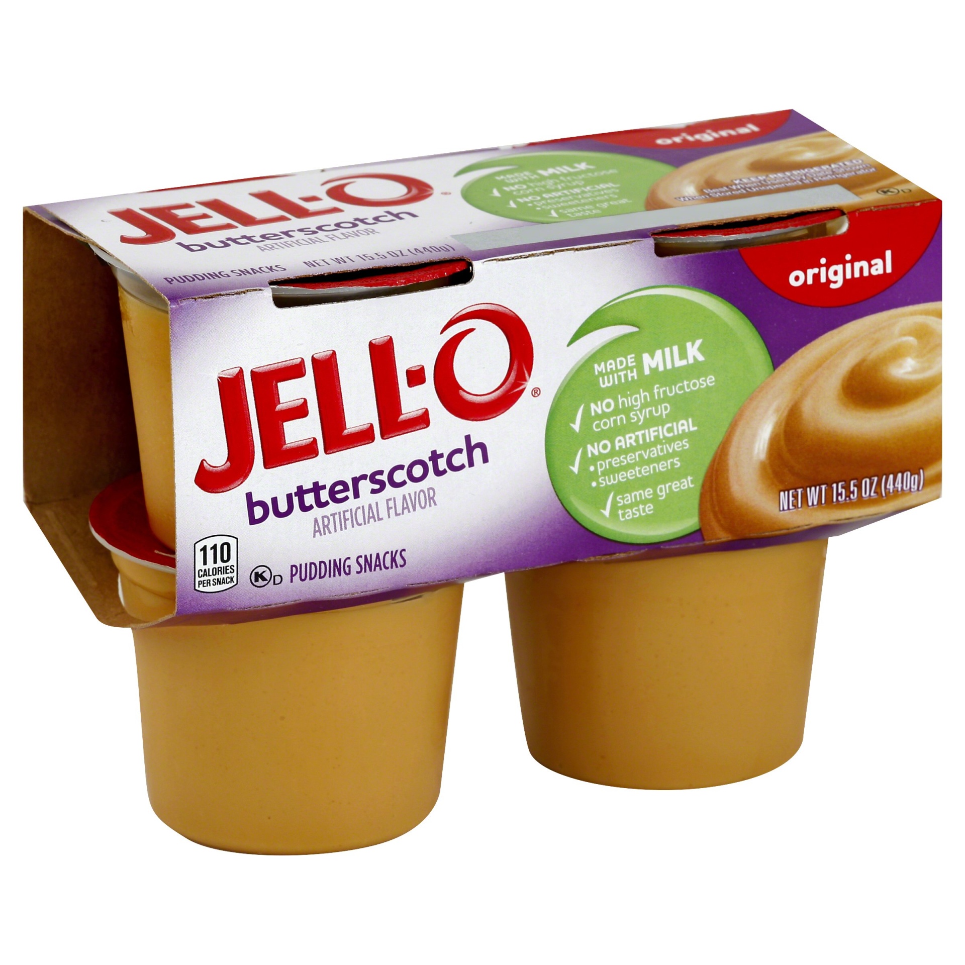 slide 1 of 8, Jell-O Original Butterscotch Pudding Snacks, 4 ct; 15.5 oz