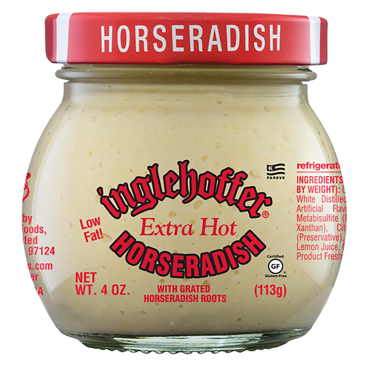 slide 1 of 1, Inglehoffer Low Fat Extra Hot Horseradish, 4 oz