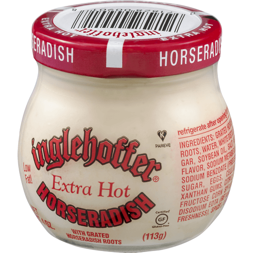 slide 3 of 9, Inglehoffer Low Fat Extra Hot Horseradish with Grated Horseradish Roots 4 oz, 4 oz