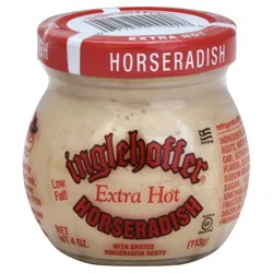 Inglehoffer Low Fat Extra Hot Horseradish with Grated Horseradish Roots 4 oz