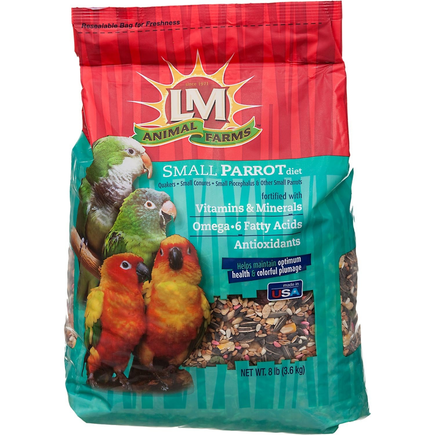 slide 1 of 1, LM Animal Farms Small Parrot Diet Bird Food, 8 lb