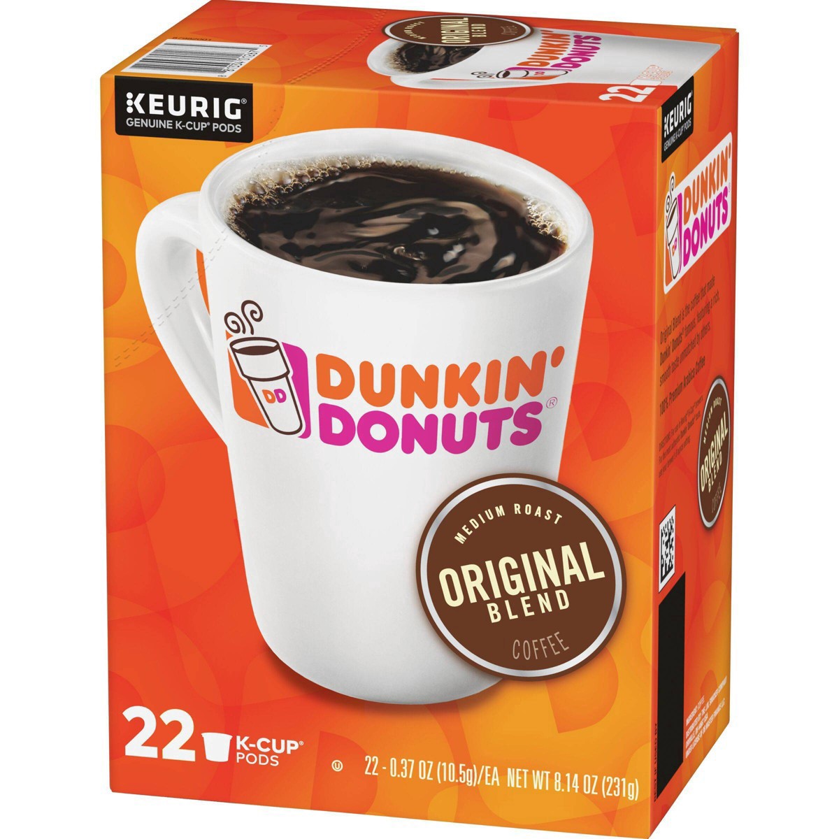 slide 39 of 57, Dunkin' Original Blend Coffee, Medium Roast, K-Cup Pods, 22 Count Box, 22 ct