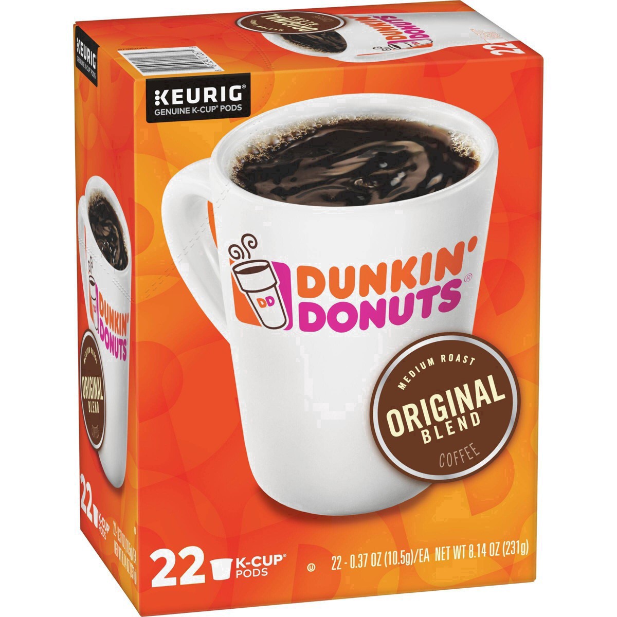 slide 13 of 57, Dunkin' Original Blend Coffee, Medium Roast, K-Cup Pods, 22 Count Box, 22 ct