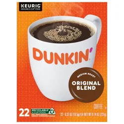 Dunkin'' Dunkin'’ Original Blend Medium Roast Coffee, Keurig K-Cup Pods, 22 Count Box