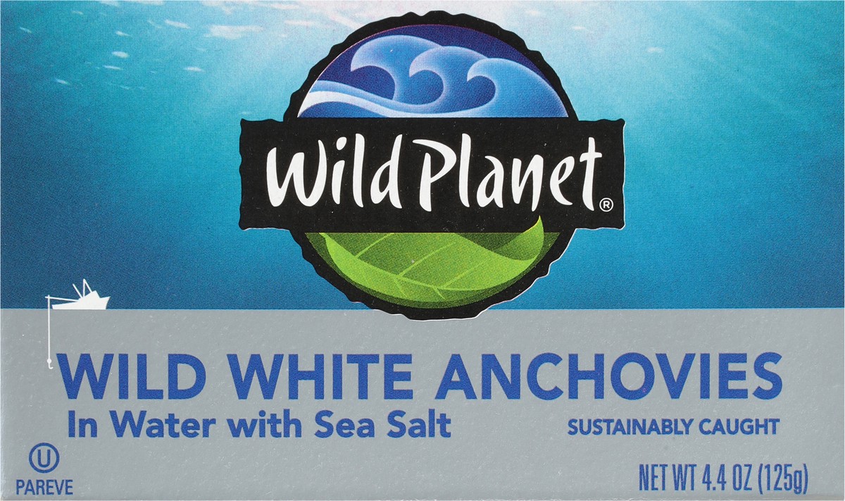 slide 11 of 12, Wild Planet Wild White Anchovies, In Water With Sea Salt, 4.4 oz