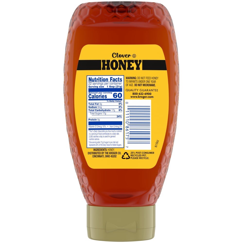 slide 5 of 6, Kroger Pure Clover Honey, 16 oz