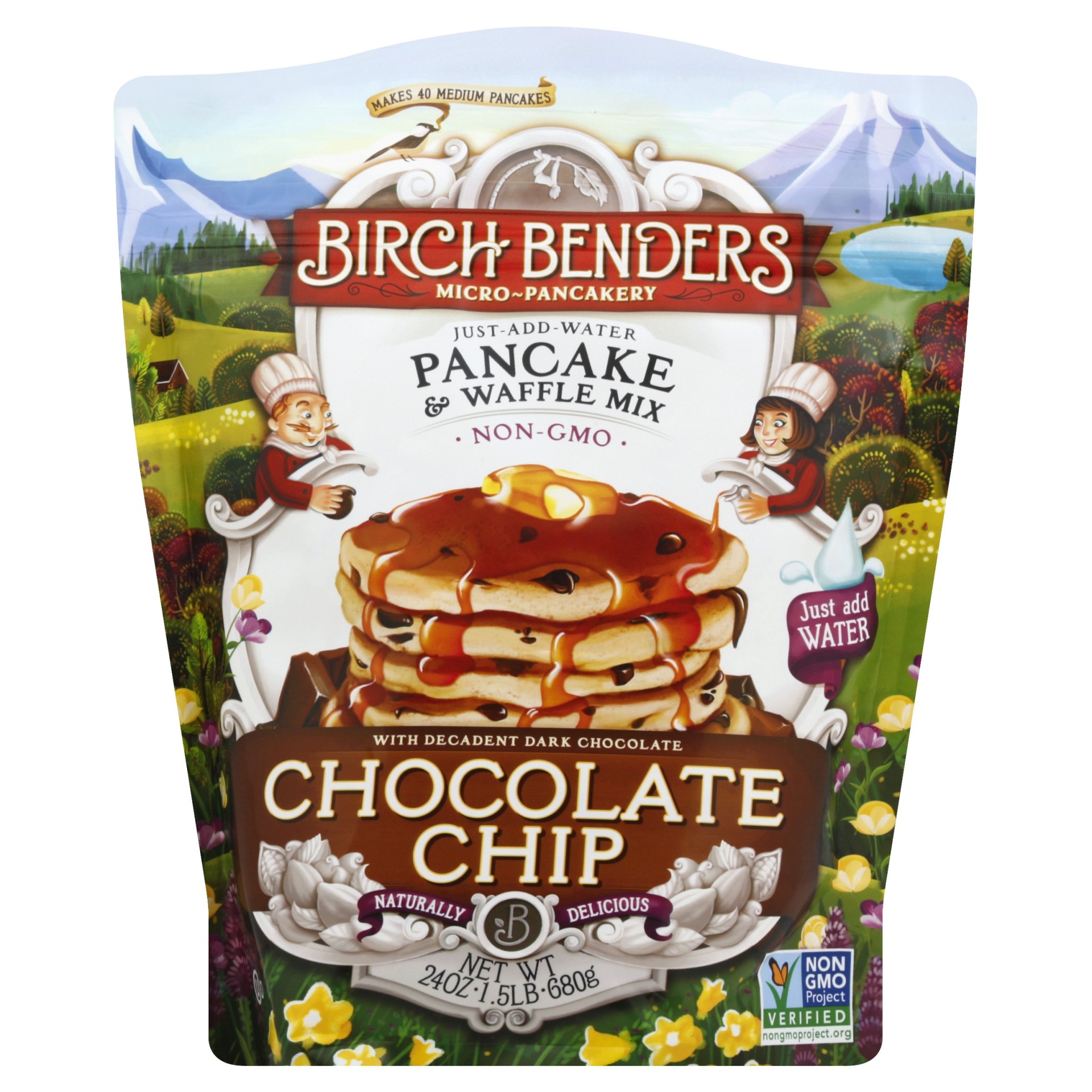 slide 1 of 1, Birch Benders Pancake And Waffle Mix Chocolate Chip, 24 oz