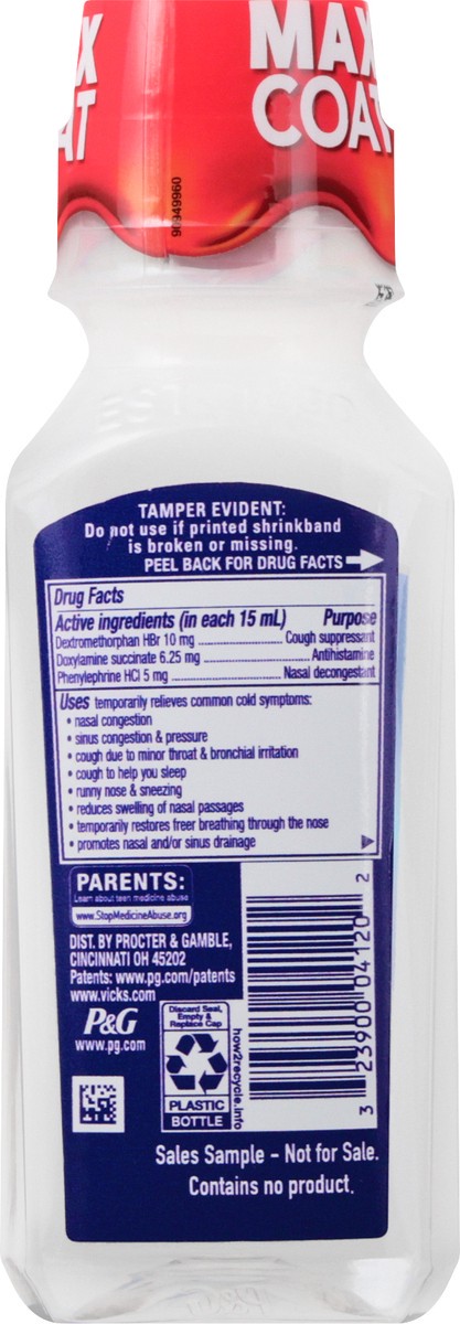 slide 6 of 6, Vicks NyQuil Cough DM and Congestion Medicine, 8 fl oz, Berry Flavor, Relieves Nighttime Cough, Nasal Congestion, Sneezing, 8 fl oz