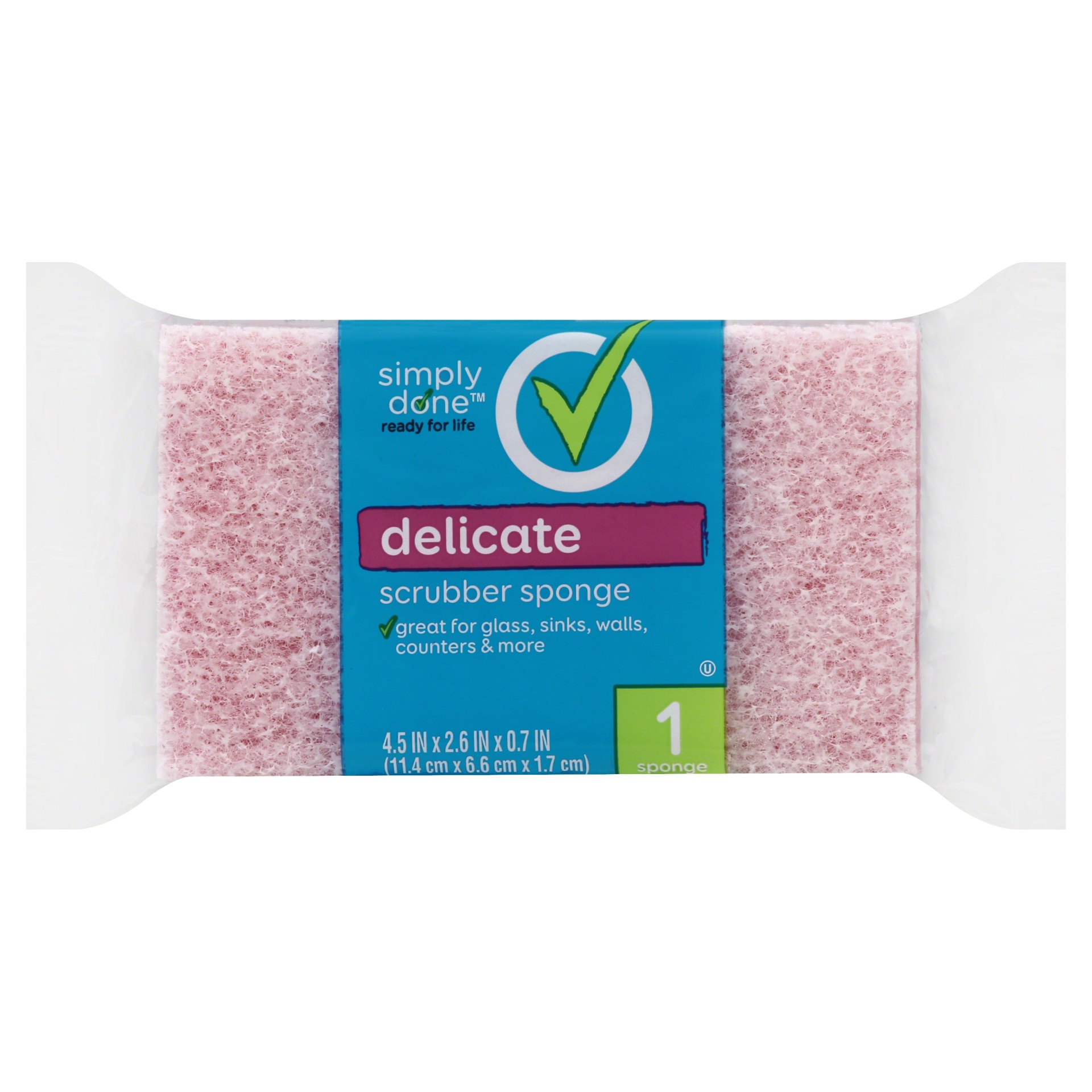 slide 1 of 1, Simply Done Delicate Scrubber Sponge, 1 ct