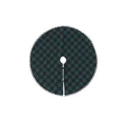 43.5 inch Green & Black Plaid Tree Skirt