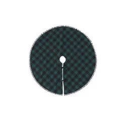 43.5 inch Green & Black Plaid Tree Skirt