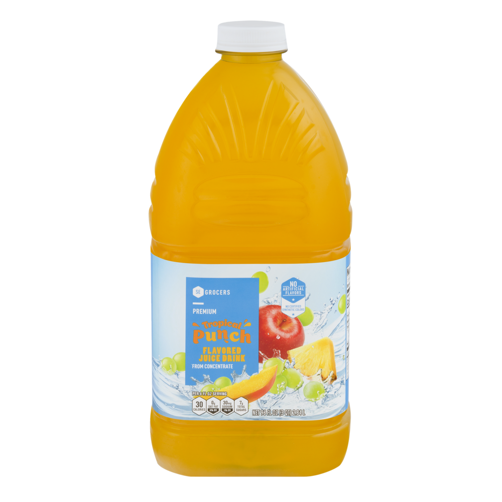 slide 1 of 1, SE Grocers Premium Tropical Punch Flavored Juice Drink - 96 oz, 96 oz