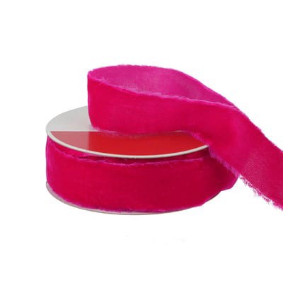 slide 1 of 3, 1.5" X 15ft. Hot Pink Velvet Ribbon By Celebrate It, 1.5 in x 15 ft