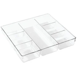 InterDesign Linus Divided Drawer Organizer - 13 inch - Clear