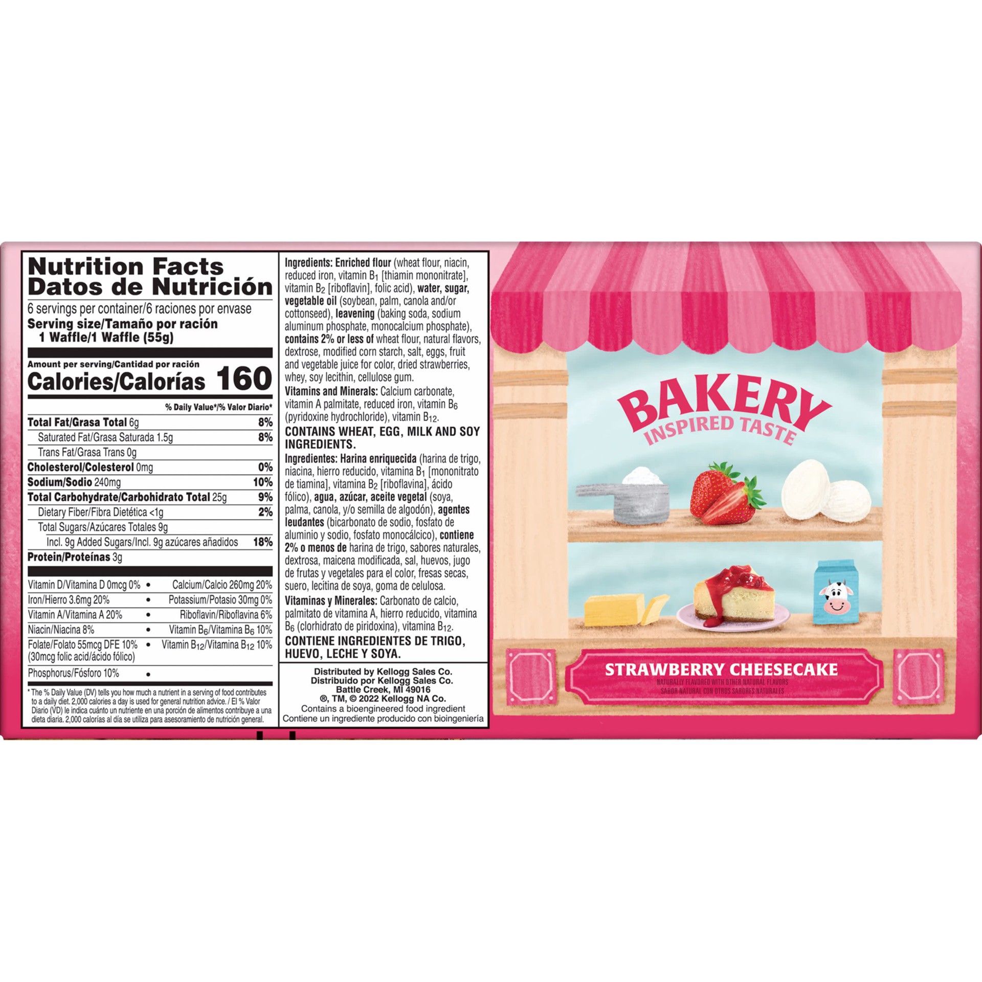 slide 5 of 5, Eggo Kellogg's Eggo Thick and Fluffy Strawberry Cheesecake Frozen Waffles, 11.6 oz
