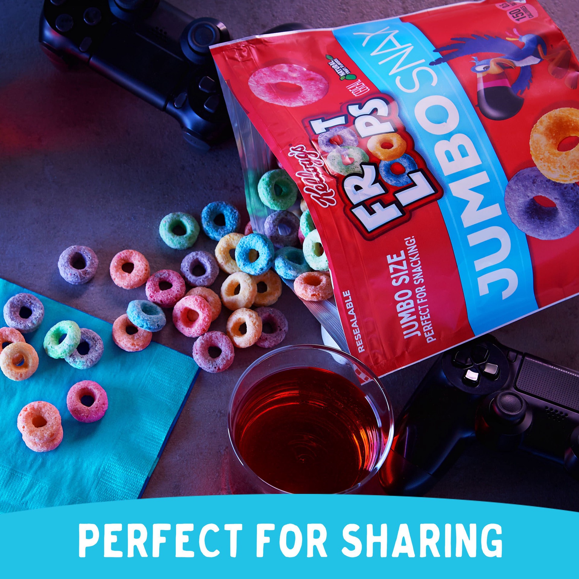 slide 3 of 5, Froot Loops Kellogg's Froot Loops Jumbo Snax Cereal Snacks, Kids Snacks, Fruit Flavored, Original, 6oz Bag, 1 Bag, 6 oz