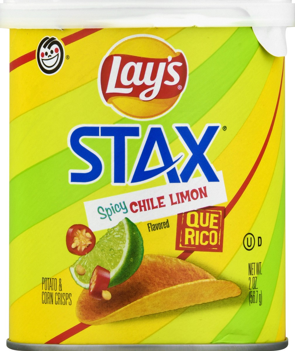 slide 7 of 13, Lay's Stax Spicy Chile Limon Flavored Potato & Corn Chips 2 oz, 2 oz