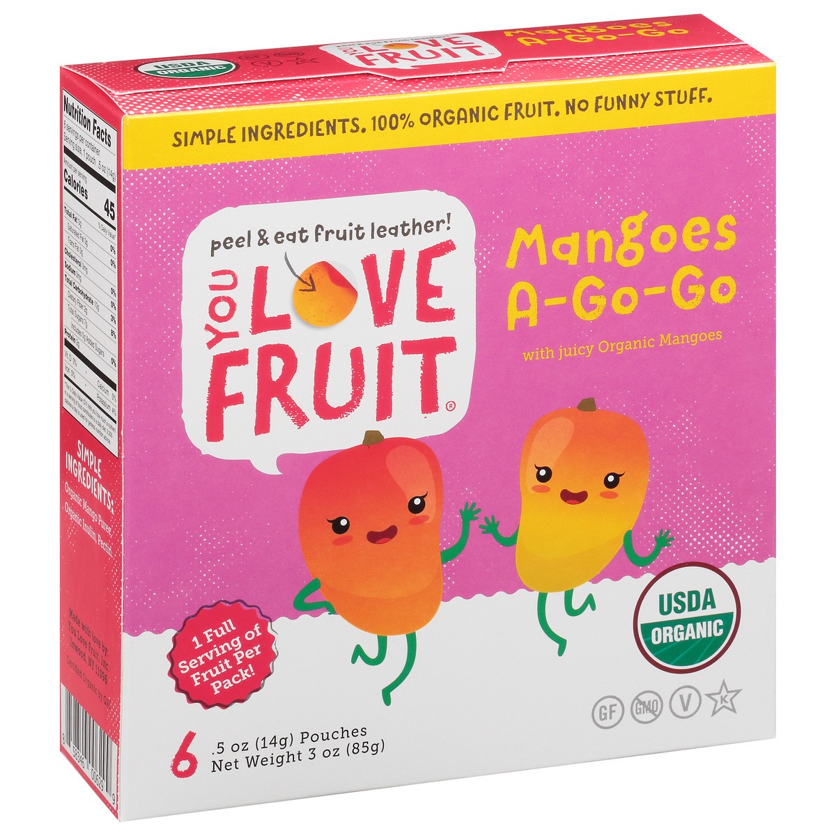 slide 2 of 13, You Love Fruit A-Go-Go Mangoes 6 - 0.5 oz Pouches, 6 ct