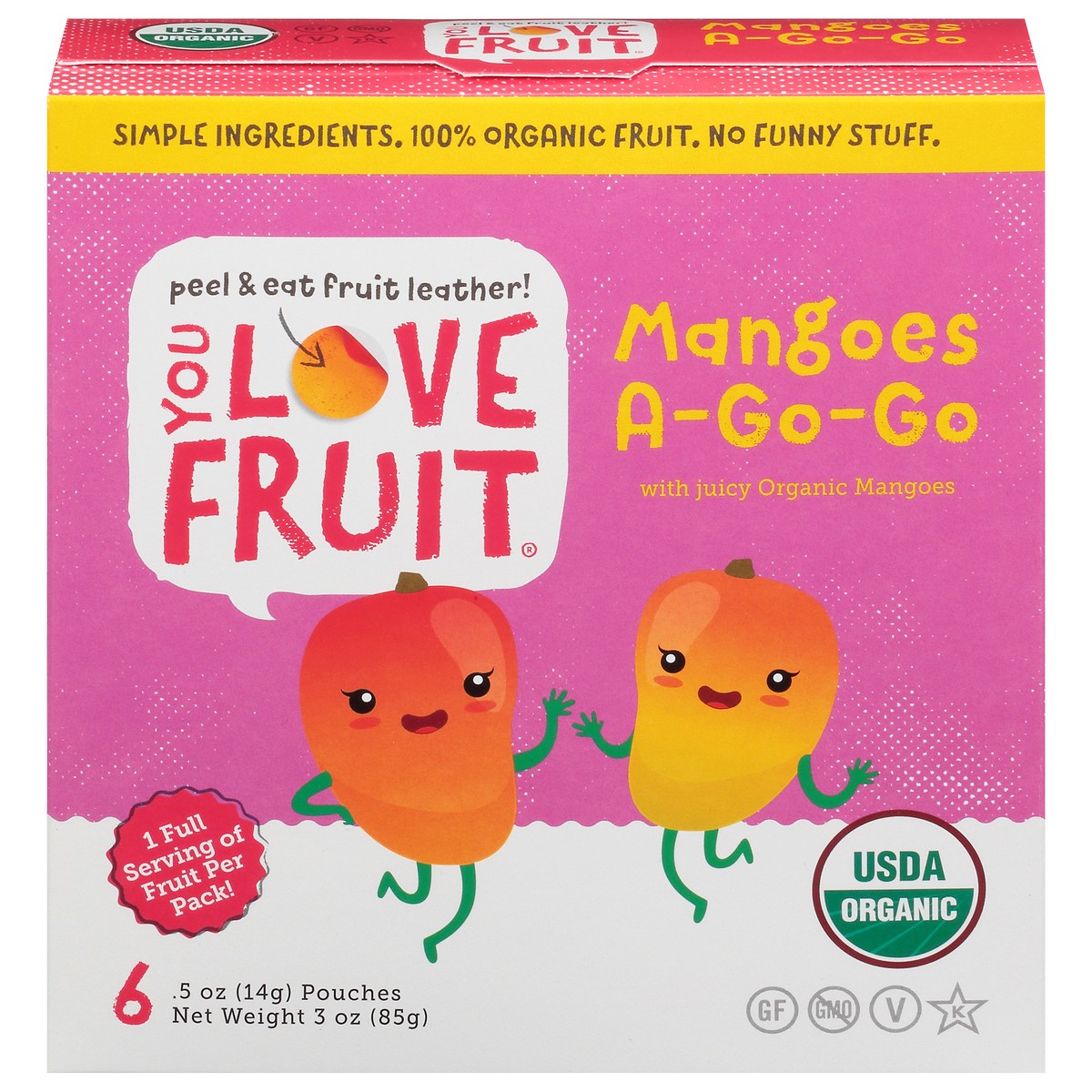 slide 11 of 13, You Love Fruit A-Go-Go Mangoes 6 - 0.5 oz Pouches, 6 ct