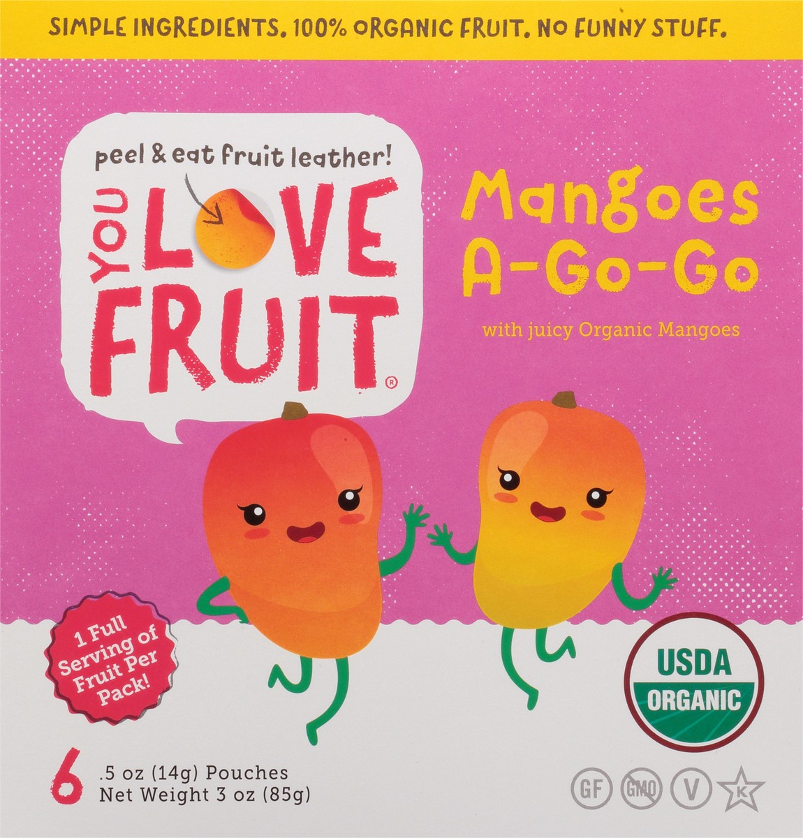 slide 8 of 13, You Love Fruit A-Go-Go Mangoes 6 - 0.5 oz Pouches, 6 ct