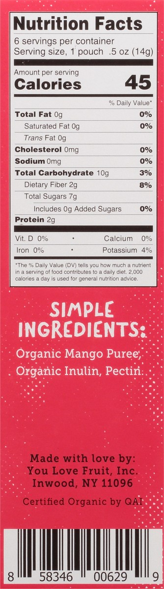 slide 9 of 13, You Love Fruit A-Go-Go Mangoes 6 - 0.5 oz Pouches, 6 ct
