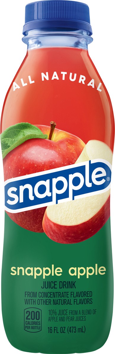 slide 1 of 7, Snapple Apple, 16 fl oz recycled plastic bottle, 16 fl oz