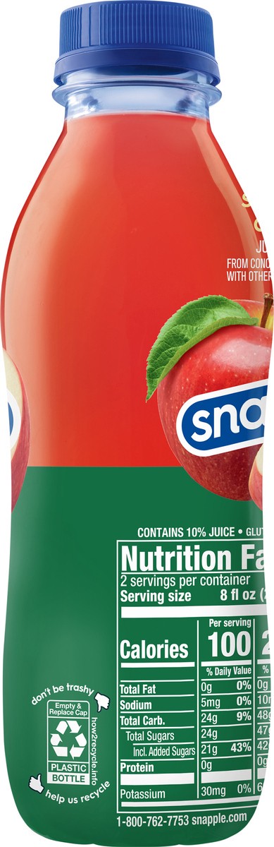 slide 5 of 7, Snapple Apple, 16 fl oz recycled plastic bottle, 16 fl oz