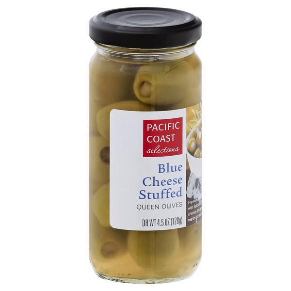slide 1 of 1, Pacific Coast Selections Blue Cheese Stuffed Queen Olives 4.5 oz, 4.5 oz