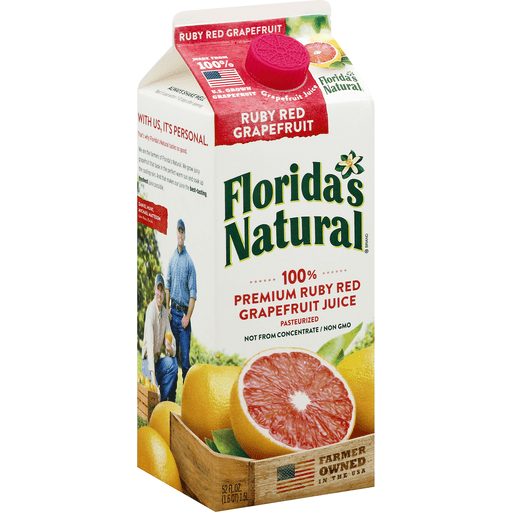 slide 3 of 3, Florida's Natural 100 Premium Juice Ruby Red Grapefruit, 52 fl oz