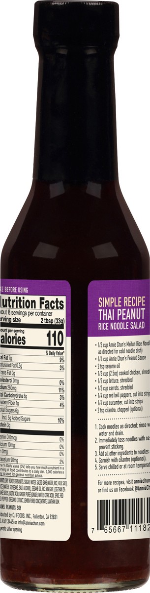 slide 2 of 3, Annie Chun's Thai-Style Peanut Sauce 9.5 oz, 9.5 oz