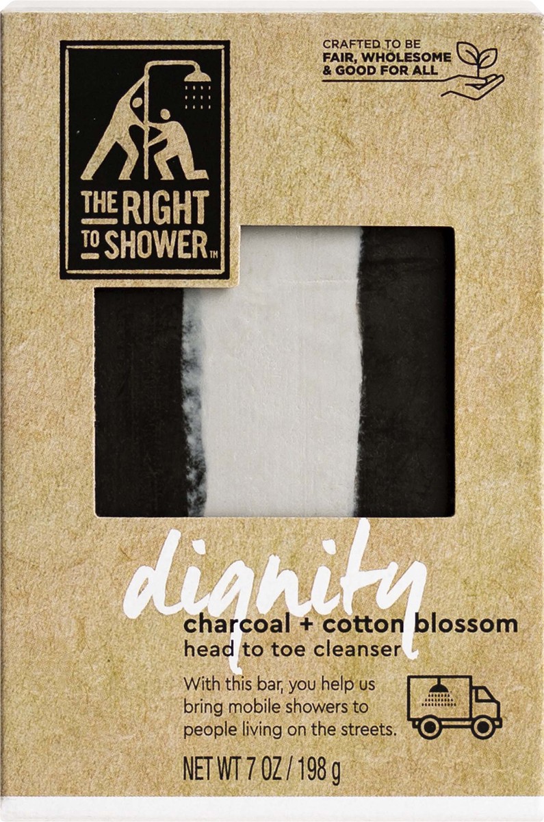 slide 3 of 3, The Right To Shower Shampoo Bar & Bar Soap Charcoal and Cotton Blossom, 7 oz, 7 oz