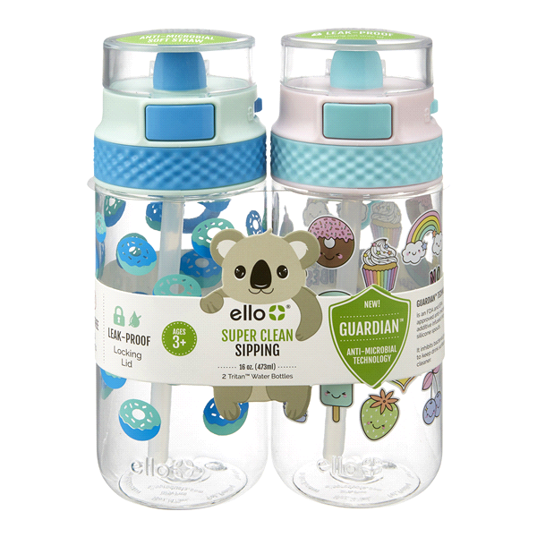 Ello 16oz Plastic Stratus Kids' Water Bottle Pink : Target