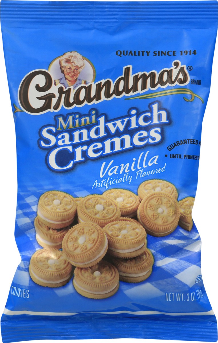 slide 5 of 8, Grandma's Mini Sandwich Cremes Cookies Vanilla Naturally & Artificially Flavored 3 Oz, 3 oz