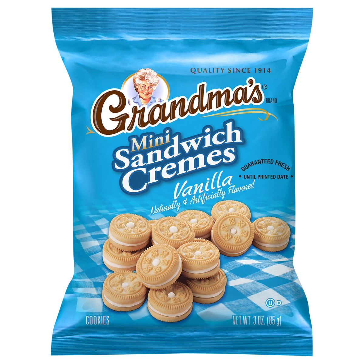 slide 1 of 8, Grandma's Mini Sandwich Cremes Cookies Vanilla Naturally & Artificially Flavored - 3 oz, 3 oz